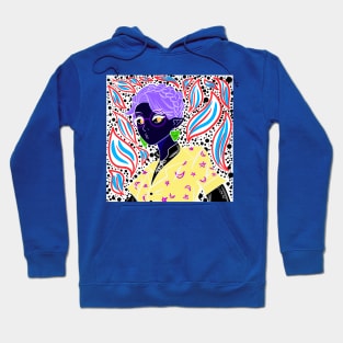 the demon witch girl in ecopop art with kawaii stars and leaves Hoodie